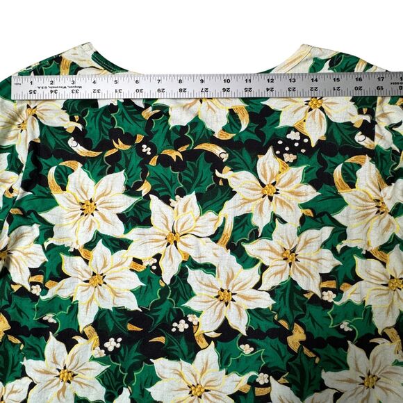 Collections Etc Christmas Holiday White Poinsettia Top Womens Large Sequin Shine - Picture 6 of 12